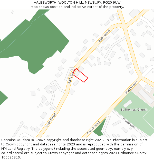 HALESWORTH, WOOLTON HILL, NEWBURY, RG20 9UW: Location map and indicative extent of plot