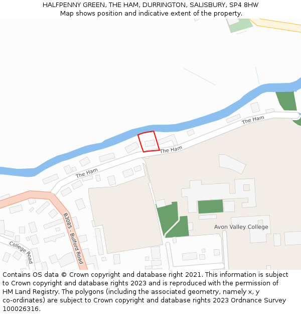 HALFPENNY GREEN, THE HAM, DURRINGTON, SALISBURY, SP4 8HW: Location map and indicative extent of plot