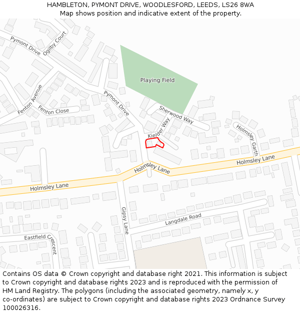 HAMBLETON, PYMONT DRIVE, WOODLESFORD, LEEDS, LS26 8WA: Location map and indicative extent of plot