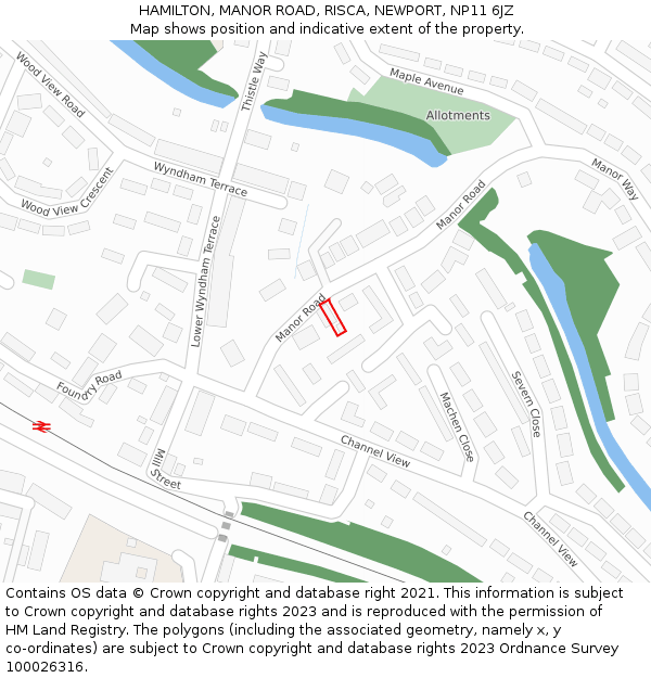 HAMILTON, MANOR ROAD, RISCA, NEWPORT, NP11 6JZ: Location map and indicative extent of plot
