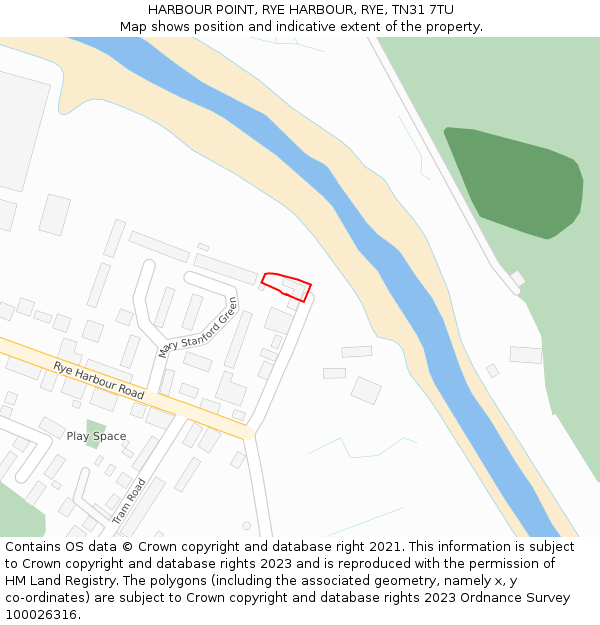 HARBOUR POINT, RYE HARBOUR, RYE, TN31 7TU: Location map and indicative extent of plot