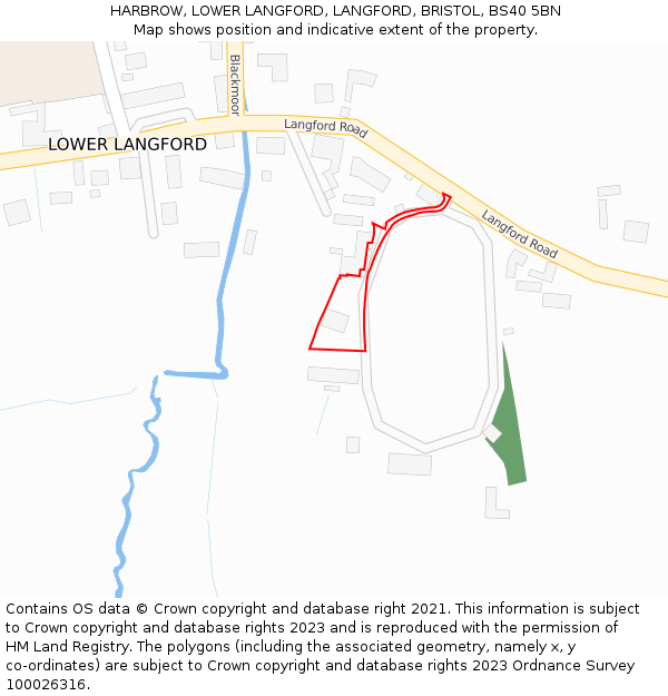 HARBROW, LOWER LANGFORD, LANGFORD, BRISTOL, BS40 5BN: Location map and indicative extent of plot