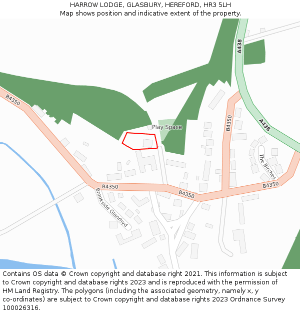 HARROW LODGE, GLASBURY, HEREFORD, HR3 5LH: Location map and indicative extent of plot