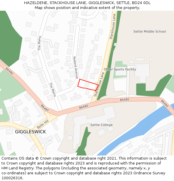 HAZELDENE, STACKHOUSE LANE, GIGGLESWICK, SETTLE, BD24 0DL: Location map and indicative extent of plot