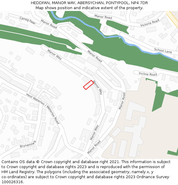 HEDDFAN, MANOR WAY, ABERSYCHAN, PONTYPOOL, NP4 7DR: Location map and indicative extent of plot