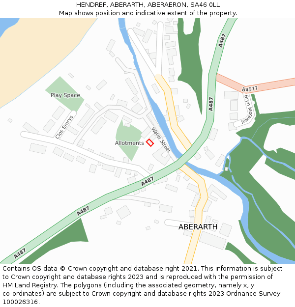 HENDREF, ABERARTH, ABERAERON, SA46 0LL: Location map and indicative extent of plot