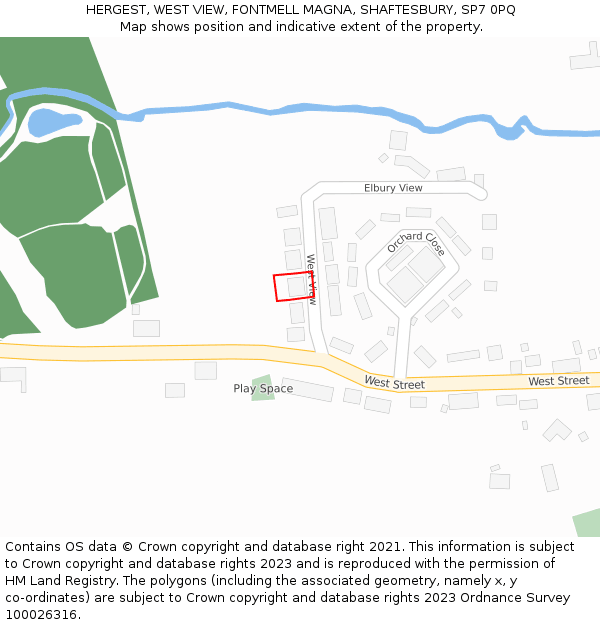 HERGEST, WEST VIEW, FONTMELL MAGNA, SHAFTESBURY, SP7 0PQ: Location map and indicative extent of plot