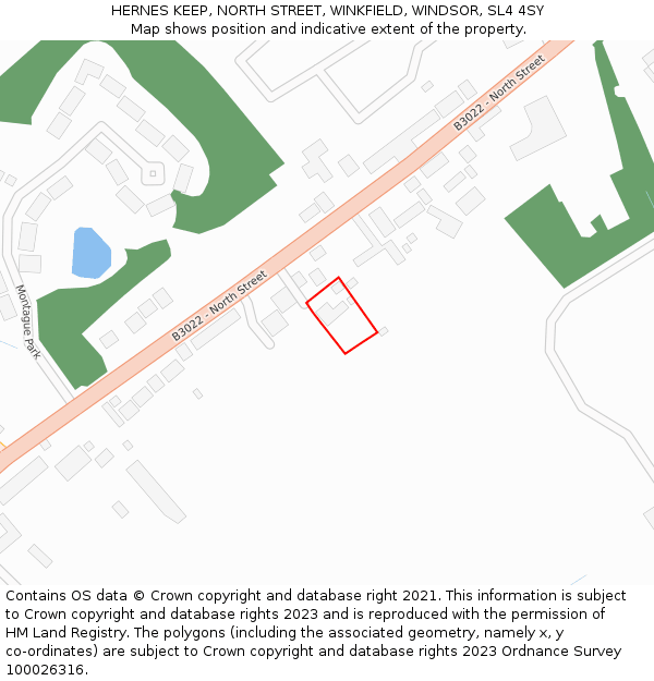 HERNES KEEP, NORTH STREET, WINKFIELD, WINDSOR, SL4 4SY: Location map and indicative extent of plot