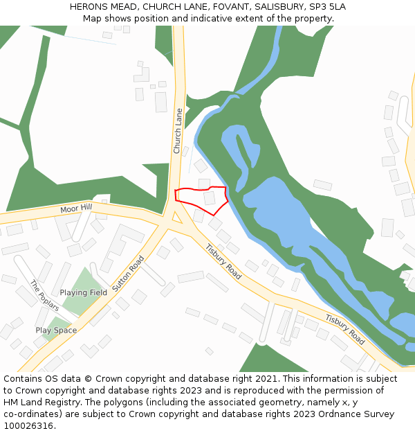 HERONS MEAD, CHURCH LANE, FOVANT, SALISBURY, SP3 5LA: Location map and indicative extent of plot