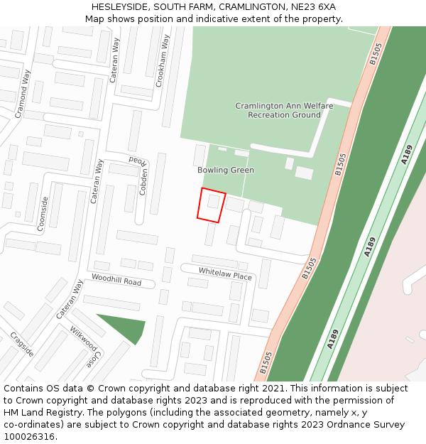 HESLEYSIDE, SOUTH FARM, CRAMLINGTON, NE23 6XA: Location map and indicative extent of plot