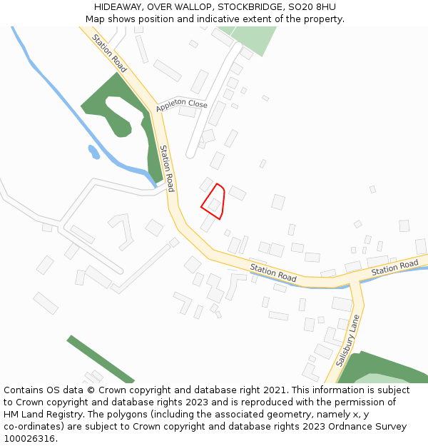 HIDEAWAY, OVER WALLOP, STOCKBRIDGE, SO20 8HU: Location map and indicative extent of plot