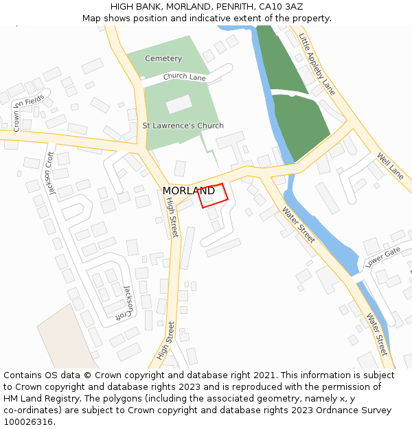 HIGH BANK, MORLAND, PENRITH, CA10 3AZ: Location map and indicative extent of plot