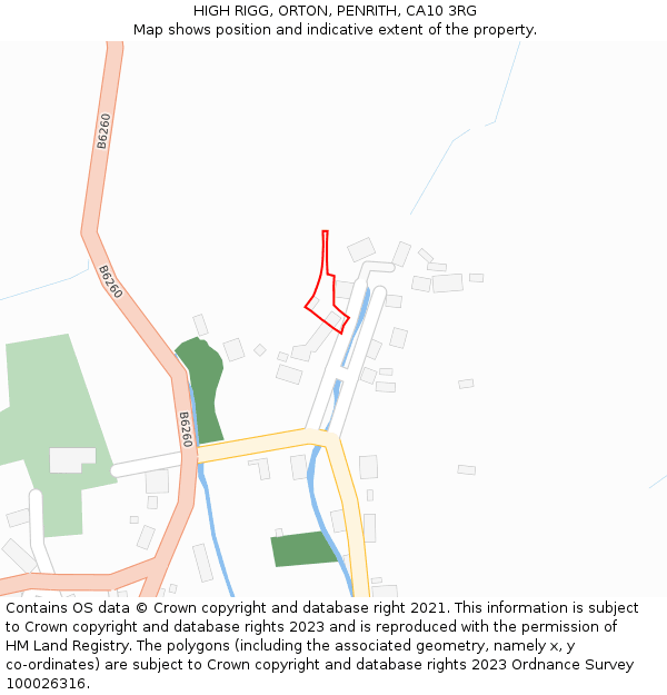 HIGH RIGG, ORTON, PENRITH, CA10 3RG: Location map and indicative extent of plot