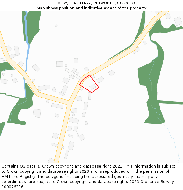 HIGH VIEW, GRAFFHAM, PETWORTH, GU28 0QE: Location map and indicative extent of plot