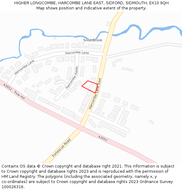 HIGHER LONGCOMBE, HARCOMBE LANE EAST, SIDFORD, SIDMOUTH, EX10 9QH: Location map and indicative extent of plot