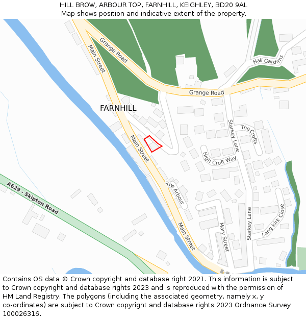 HILL BROW, ARBOUR TOP, FARNHILL, KEIGHLEY, BD20 9AL: Location map and indicative extent of plot