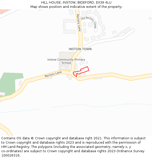 HILL HOUSE, INSTOW, BIDEFORD, EX39 4LU: Location map and indicative extent of plot