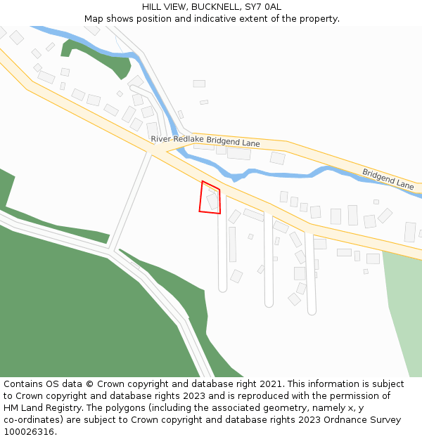 HILL VIEW, BUCKNELL, SY7 0AL: Location map and indicative extent of plot