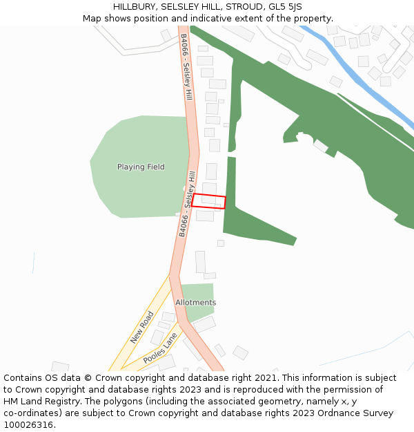 HILLBURY, SELSLEY HILL, STROUD, GL5 5JS: Location map and indicative extent of plot