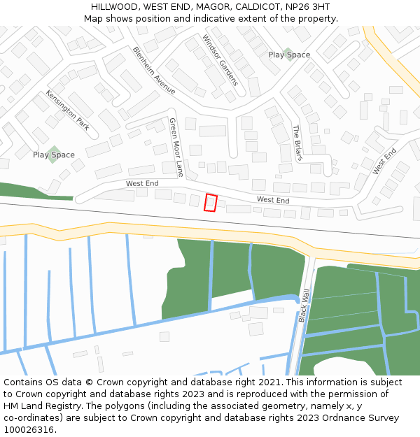 HILLWOOD, WEST END, MAGOR, CALDICOT, NP26 3HT: Location map and indicative extent of plot