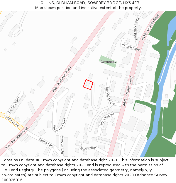 HOLLINS, OLDHAM ROAD, SOWERBY BRIDGE, HX6 4EB: Location map and indicative extent of plot