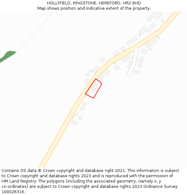 HOLLYFIELD, KINGSTONE, HEREFORD, HR2 9HD: Location map and indicative extent of plot