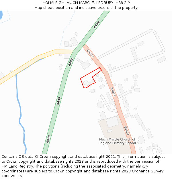 HOLMLEIGH, MUCH MARCLE, LEDBURY, HR8 2LY: Location map and indicative extent of plot