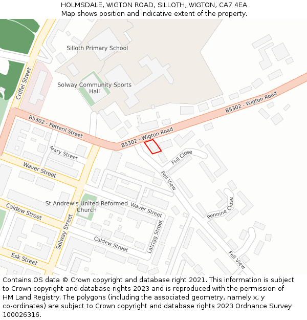 HOLMSDALE, WIGTON ROAD, SILLOTH, WIGTON, CA7 4EA: Location map and indicative extent of plot