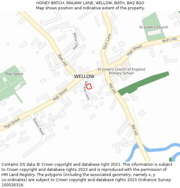 HONEY BATCH, RAILWAY LANE, WELLOW, BATH, BA2 8QG: Location map and indicative extent of plot
