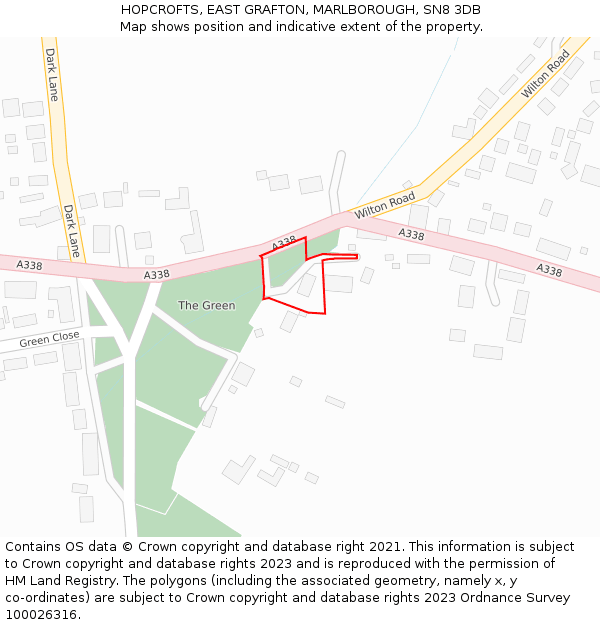 HOPCROFTS, EAST GRAFTON, MARLBOROUGH, SN8 3DB: Location map and indicative extent of plot