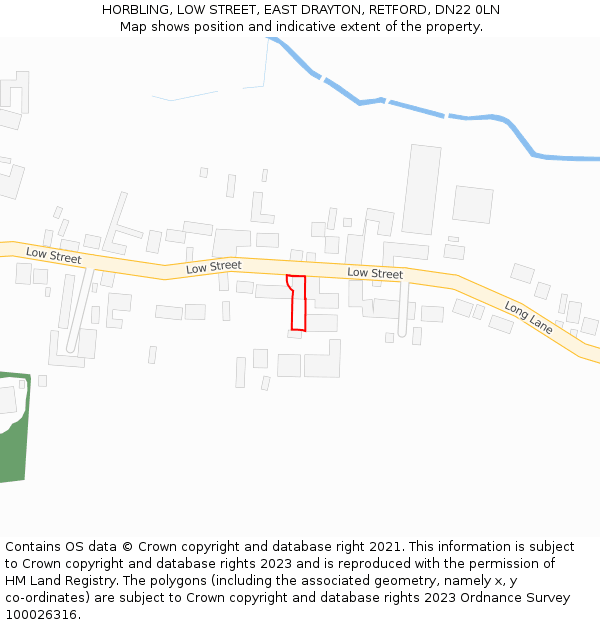 HORBLING, LOW STREET, EAST DRAYTON, RETFORD, DN22 0LN: Location map and indicative extent of plot