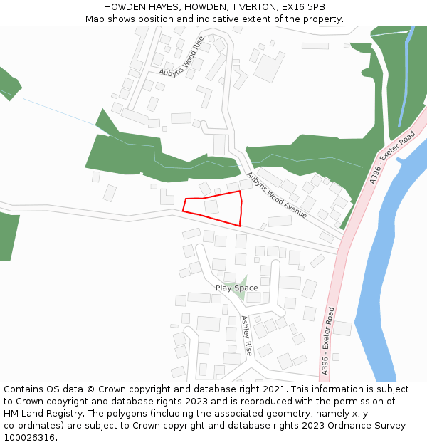 HOWDEN HAYES, HOWDEN, TIVERTON, EX16 5PB: Location map and indicative extent of plot