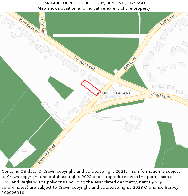 IMAGINE, UPPER BUCKLEBURY, READING, RG7 6SU: Location map and indicative extent of plot