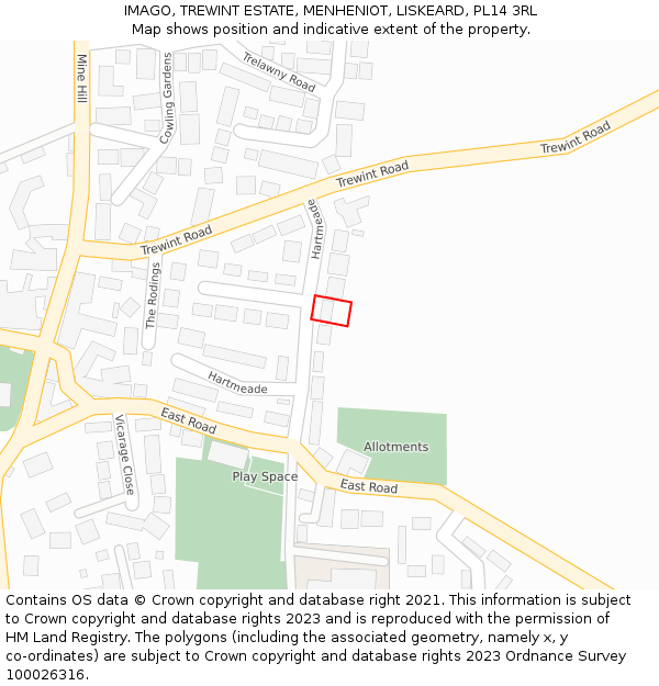 IMAGO, TREWINT ESTATE, MENHENIOT, LISKEARD, PL14 3RL: Location map and indicative extent of plot