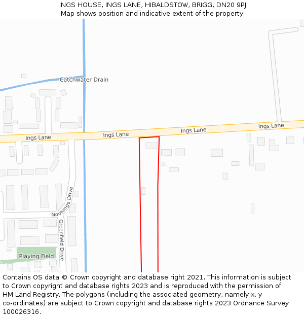 INGS HOUSE, INGS LANE, HIBALDSTOW, BRIGG, DN20 9PJ: Location map and indicative extent of plot