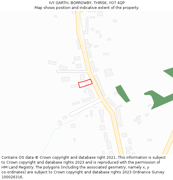 IVY GARTH, BORROWBY, THIRSK, YO7 4QP: Location map and indicative extent of plot