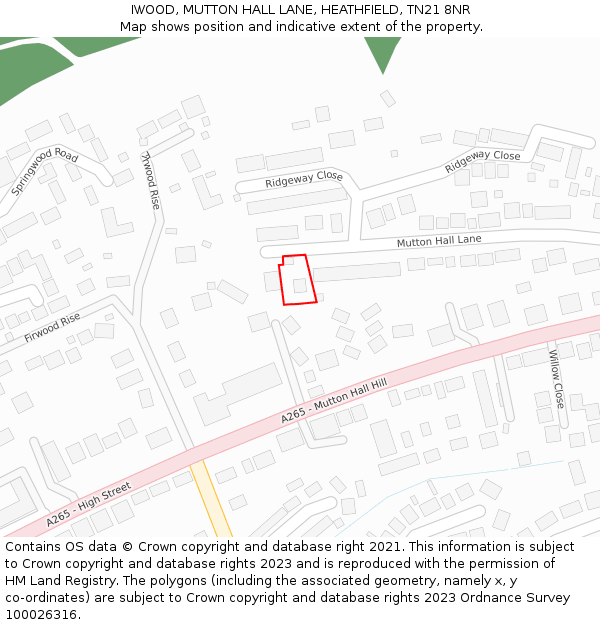 IWOOD, MUTTON HALL LANE, HEATHFIELD, TN21 8NR: Location map and indicative extent of plot