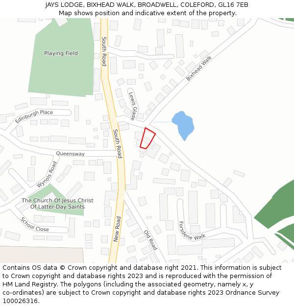 JAYS LODGE, BIXHEAD WALK, BROADWELL, COLEFORD, GL16 7EB: Location map and indicative extent of plot