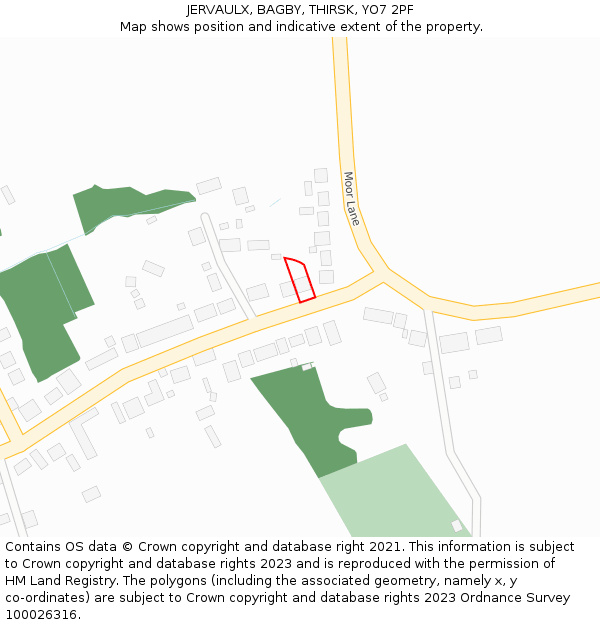 JERVAULX, BAGBY, THIRSK, YO7 2PF: Location map and indicative extent of plot