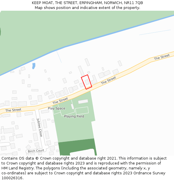 KEEP MOAT, THE STREET, ERPINGHAM, NORWICH, NR11 7QB: Location map and indicative extent of plot