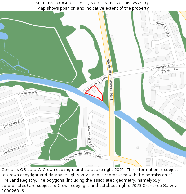 KEEPERS LODGE COTTAGE, NORTON, RUNCORN, WA7 1QZ: Location map and indicative extent of plot