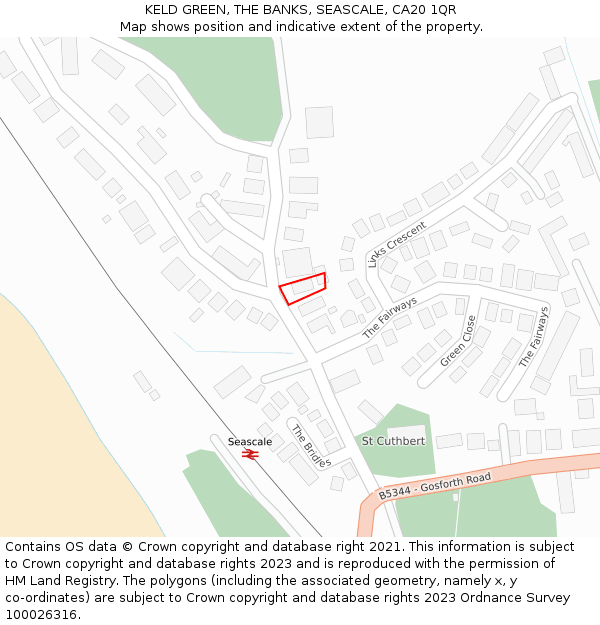 KELD GREEN, THE BANKS, SEASCALE, CA20 1QR: Location map and indicative extent of plot