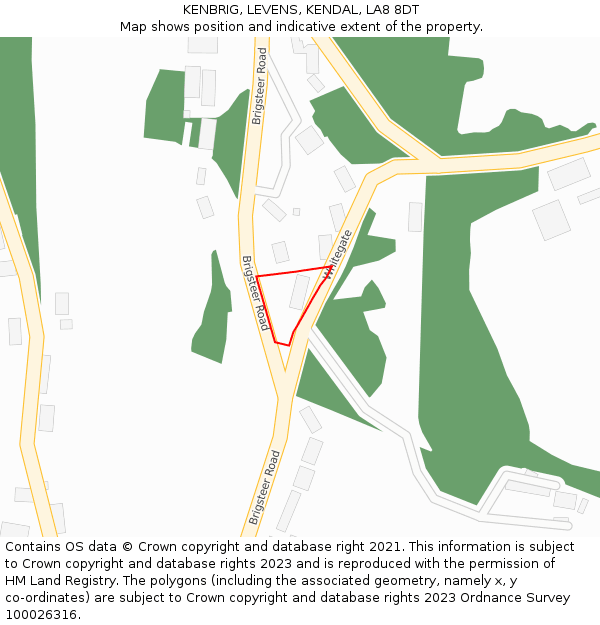 KENBRIG, LEVENS, KENDAL, LA8 8DT: Location map and indicative extent of plot