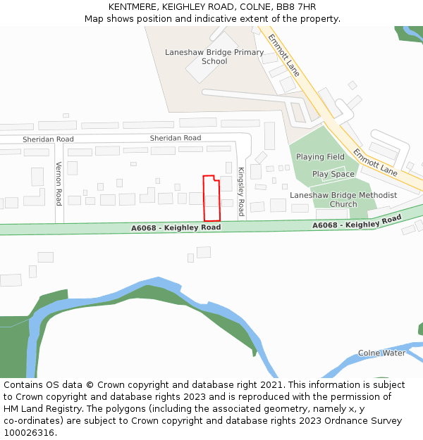 KENTMERE, KEIGHLEY ROAD, COLNE, BB8 7HR: Location map and indicative extent of plot