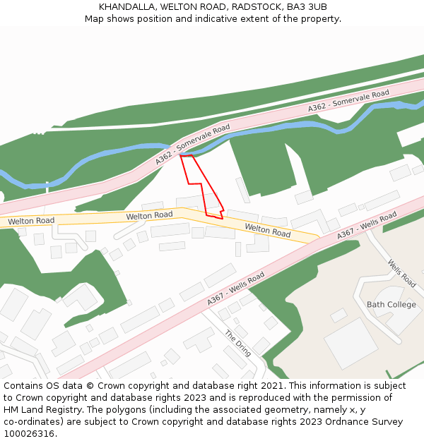 KHANDALLA, WELTON ROAD, RADSTOCK, BA3 3UB: Location map and indicative extent of plot