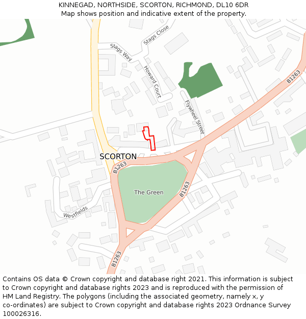 KINNEGAD, NORTHSIDE, SCORTON, RICHMOND, DL10 6DR: Location map and indicative extent of plot