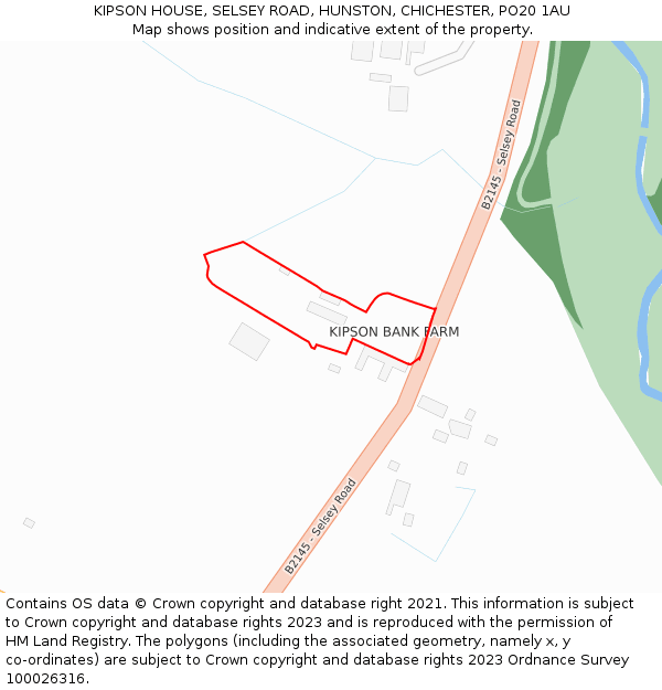 KIPSON HOUSE, SELSEY ROAD, HUNSTON, CHICHESTER, PO20 1AU: Location map and indicative extent of plot