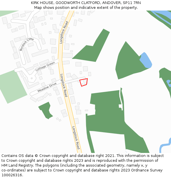 KIRK HOUSE, GOODWORTH CLATFORD, ANDOVER, SP11 7RN: Location map and indicative extent of plot