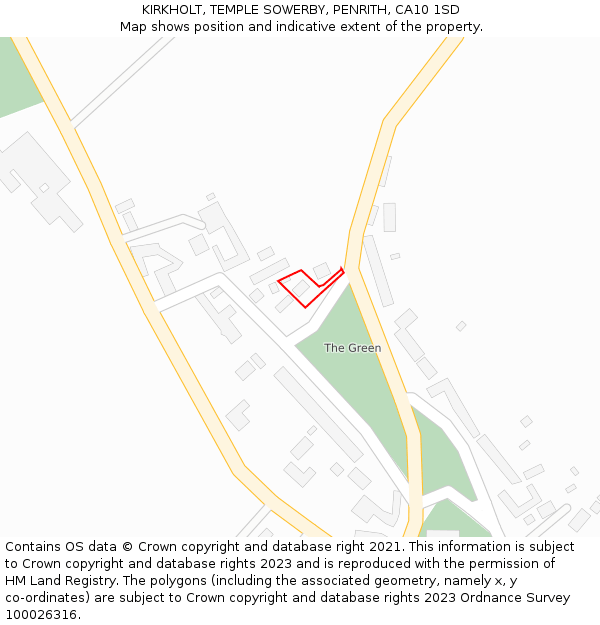KIRKHOLT, TEMPLE SOWERBY, PENRITH, CA10 1SD: Location map and indicative extent of plot