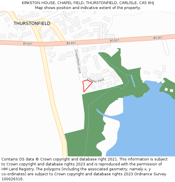 KIRKSTON HOUSE, CHAPEL FIELD, THURSTONFIELD, CARLISLE, CA5 6HJ: Location map and indicative extent of plot